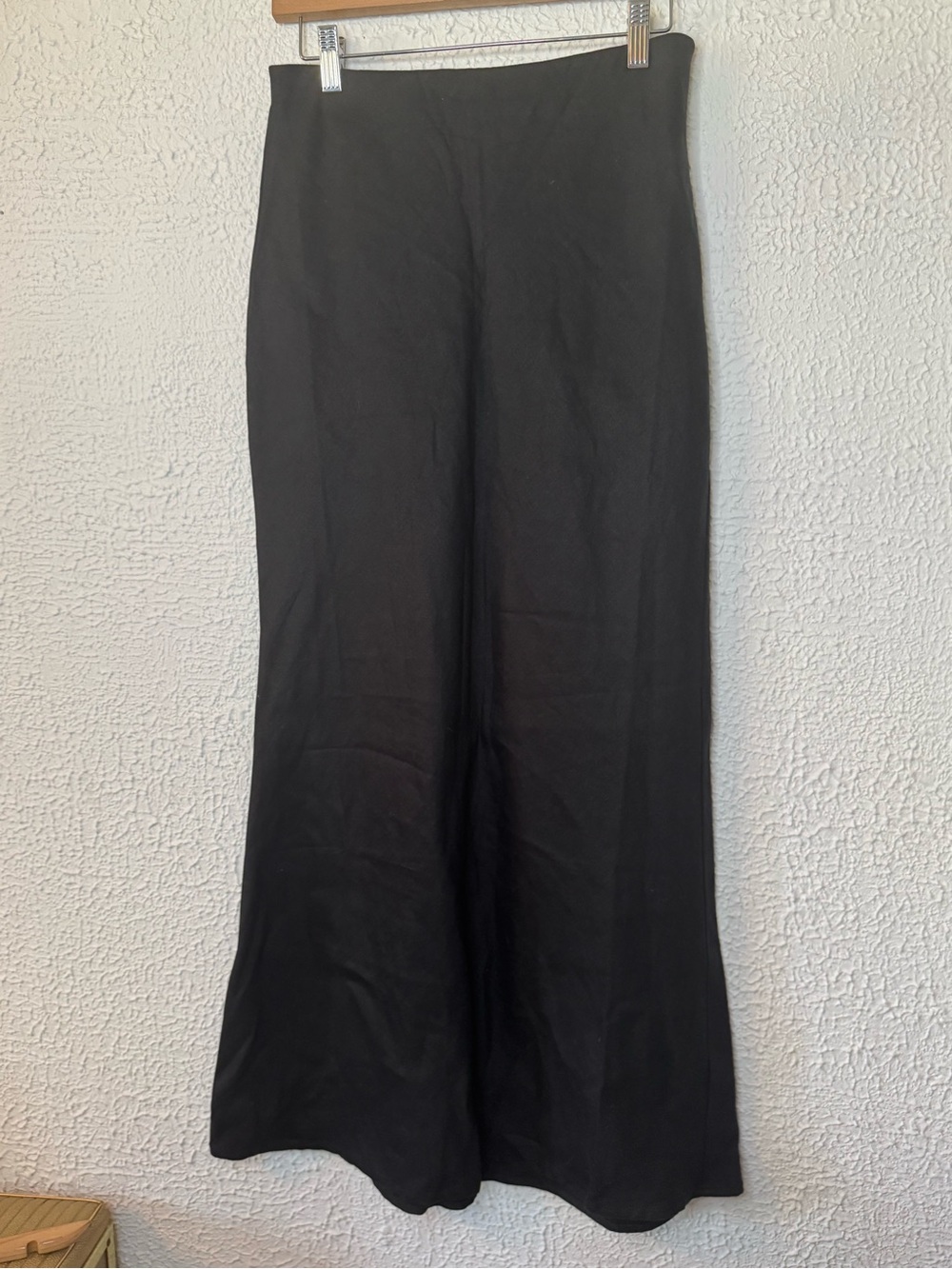 Anthropologie Linen Blend Black Bias Skirt